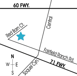 map to chino hills self storage at Red Baron Ct & Fairfield Ranch Drive, Chino Hills, CA